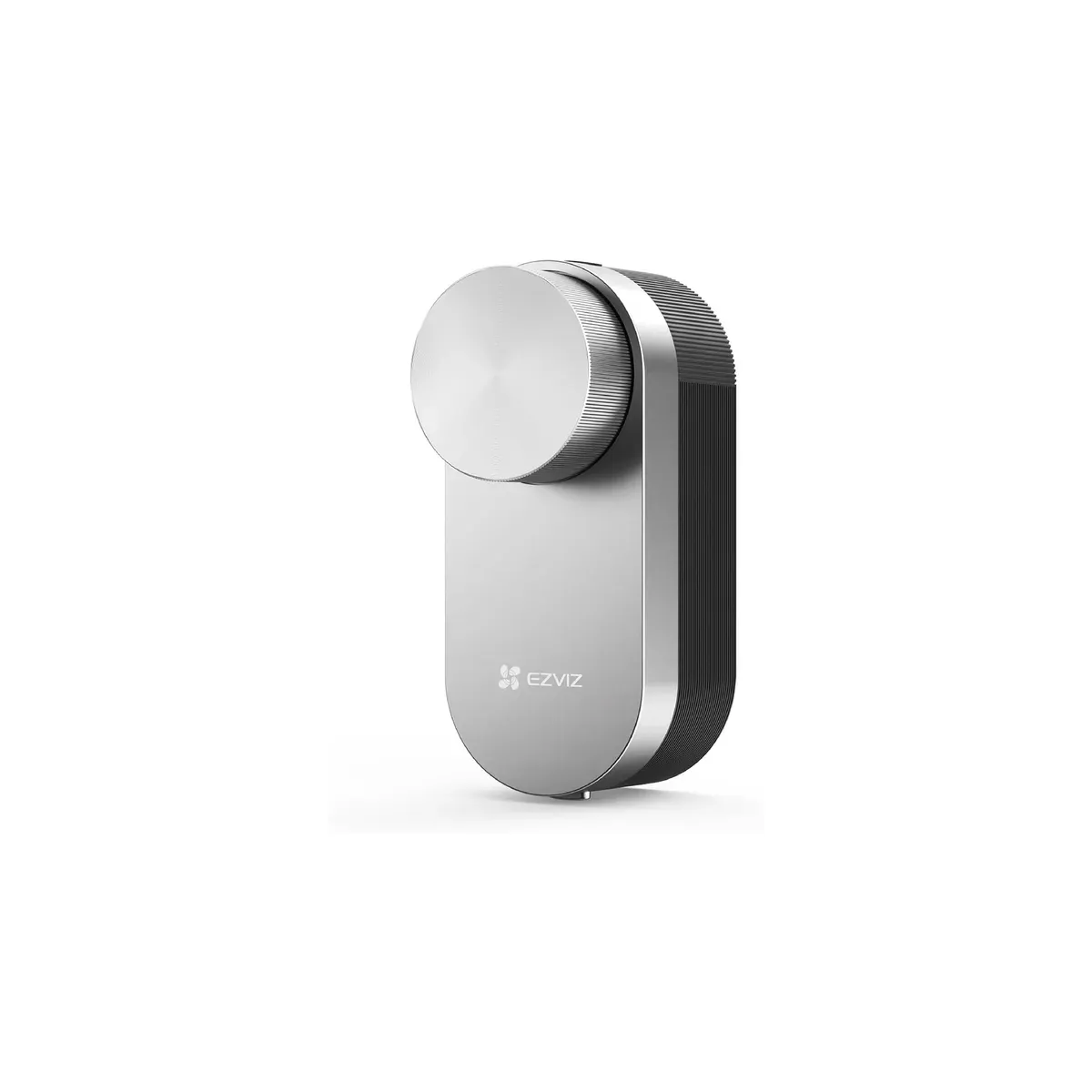 Serrure connectée Ezviz DL01 Pro en aluminium gris avec sa molette ronde